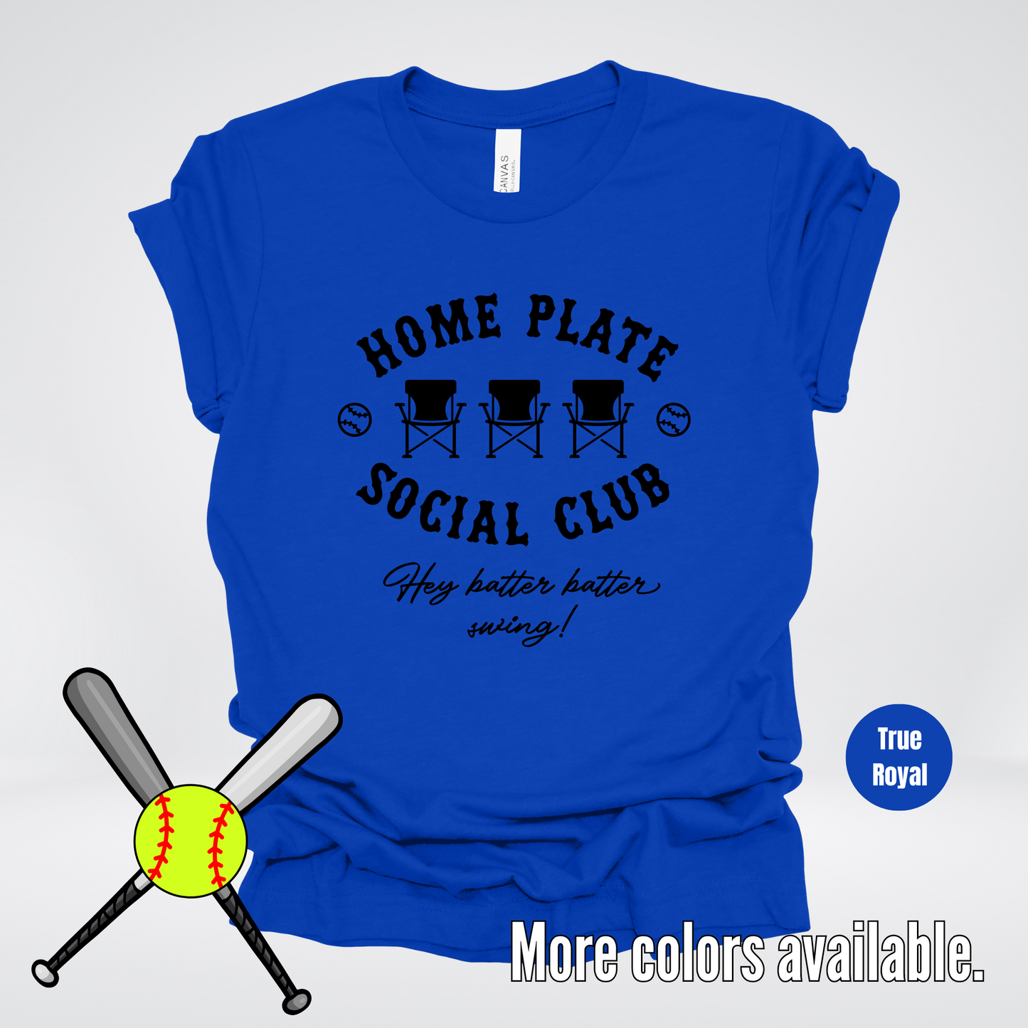 Home Plate Social Club – Black Design - Softball Baseball T-Shirt