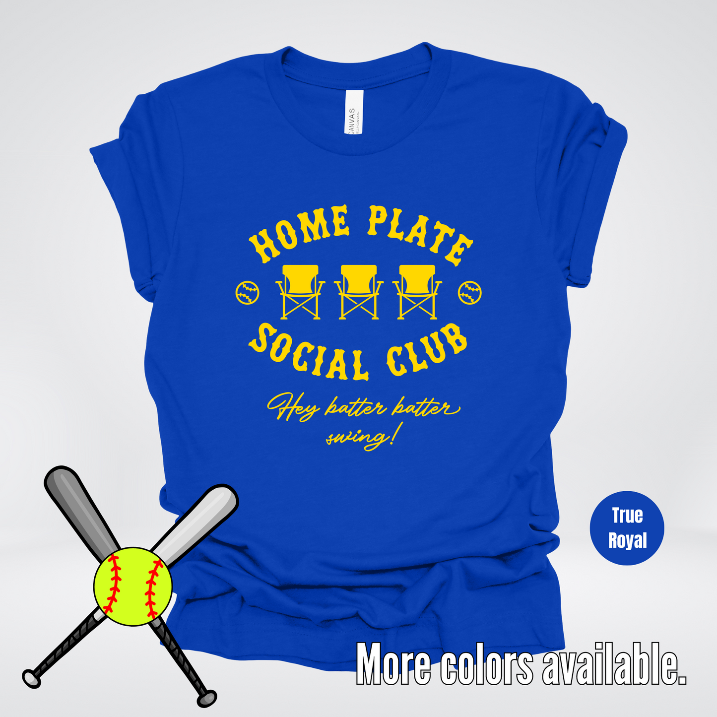 Home Plate Social Club – Gold Design - Softball Baseball T-Shirt