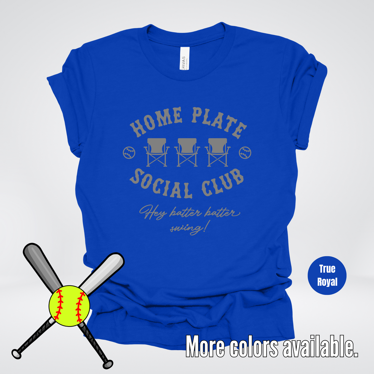 Home Plate Social Club – Gray Design - Softball Baseball T-Shirt