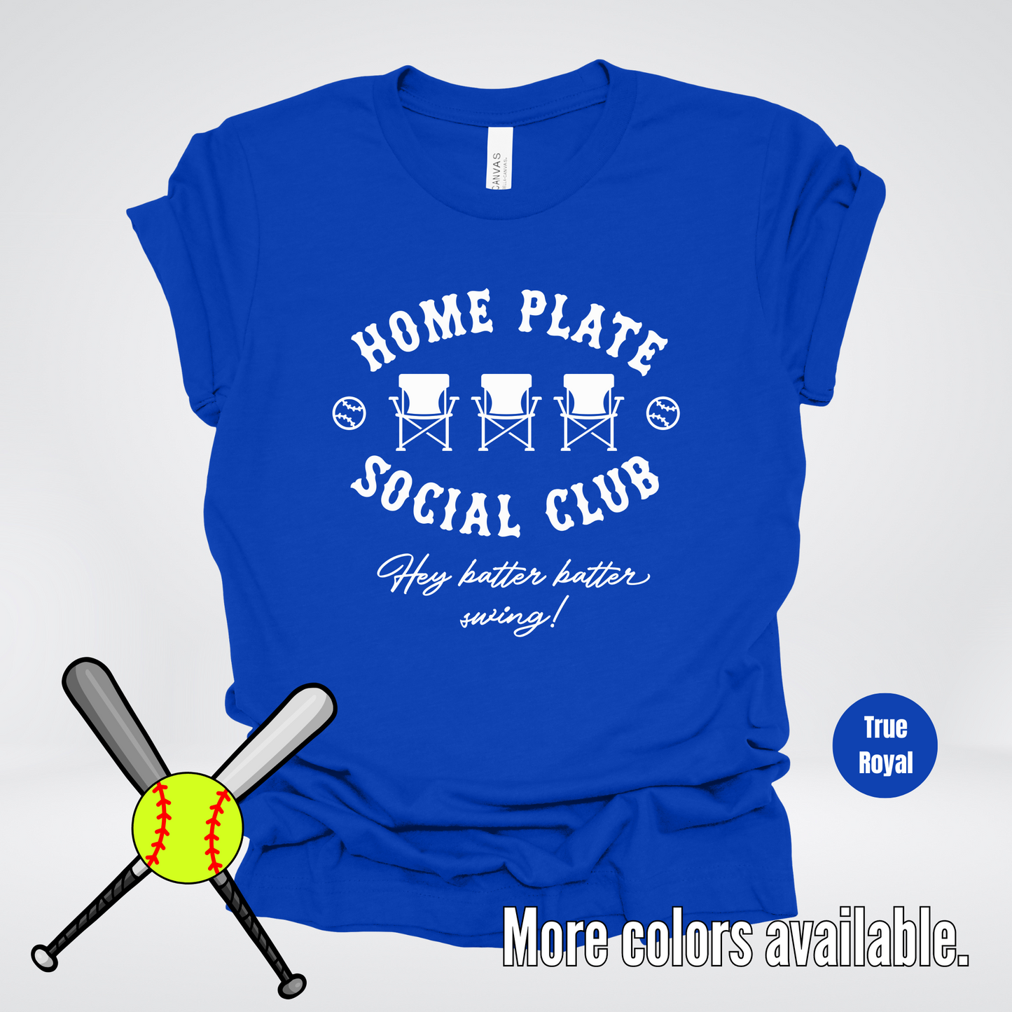 Home Plate Social Club – White Design - Softball Baseball T-Shirt