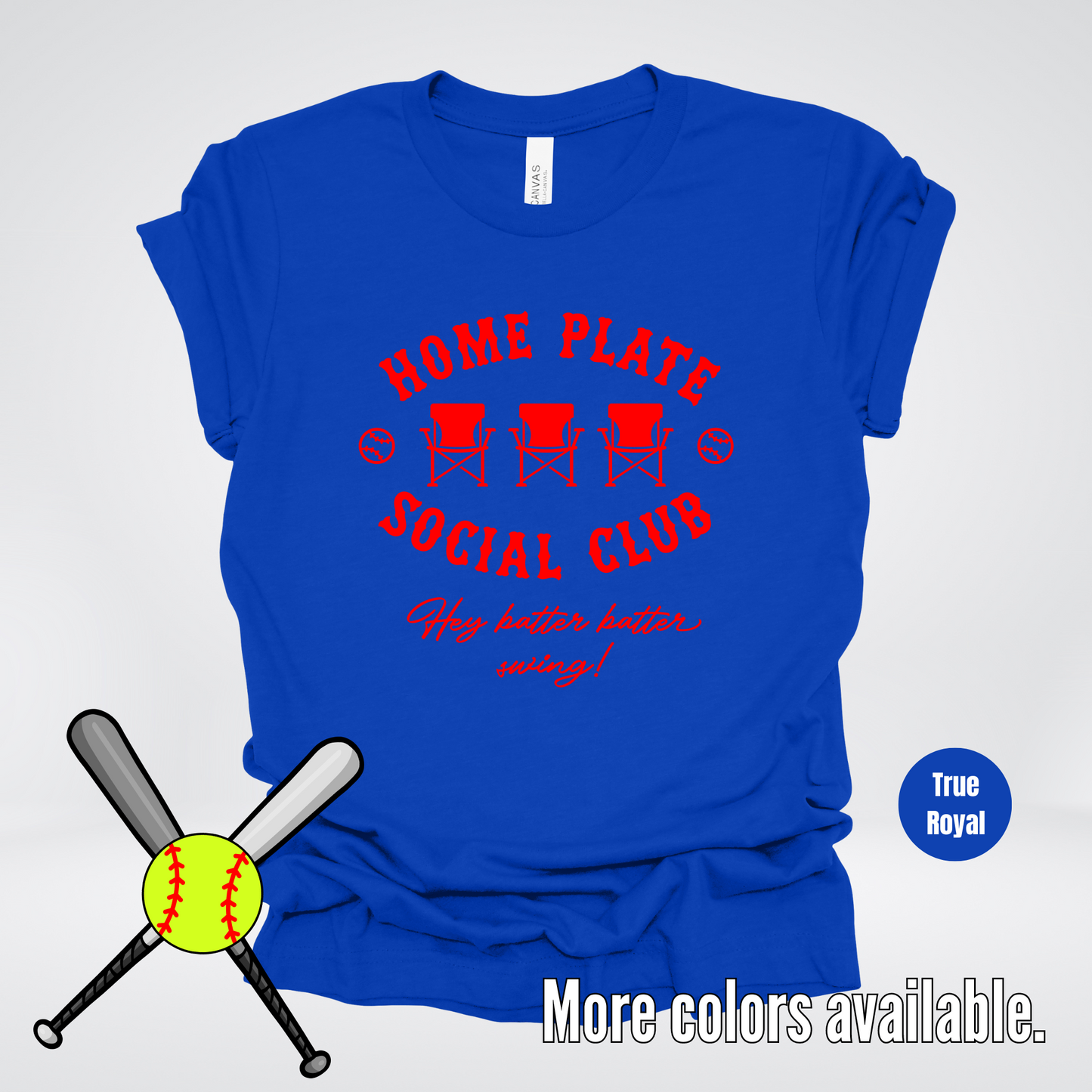 Home Plate Social Club – Red Design - Softball Baseball T-Shirt