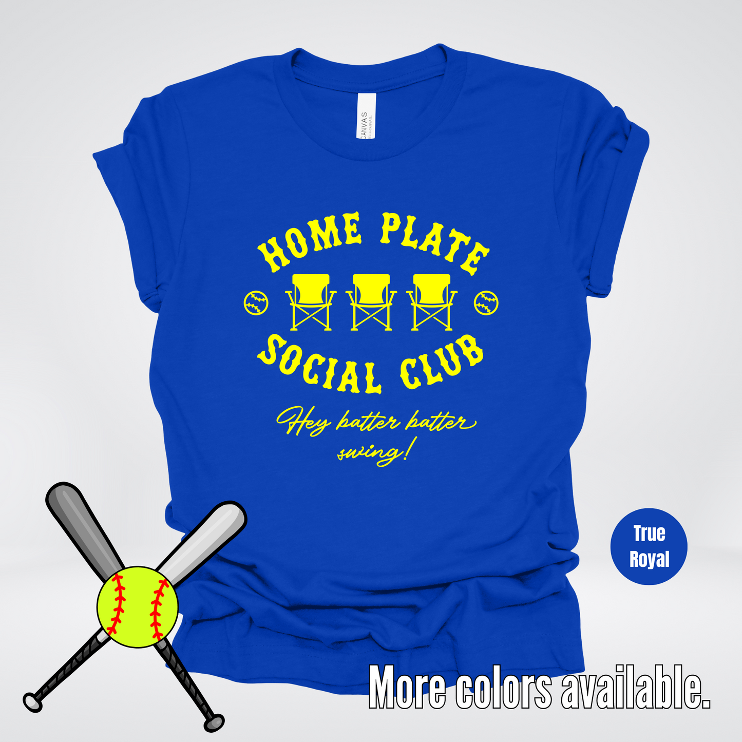 Home Plate Social Club – Yellow Design - Softball Baseball T-Shirt