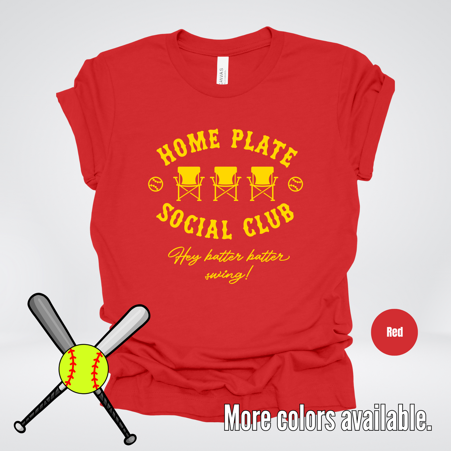 Home Plate Social Club – Gold Design - Softball Baseball T-Shirt