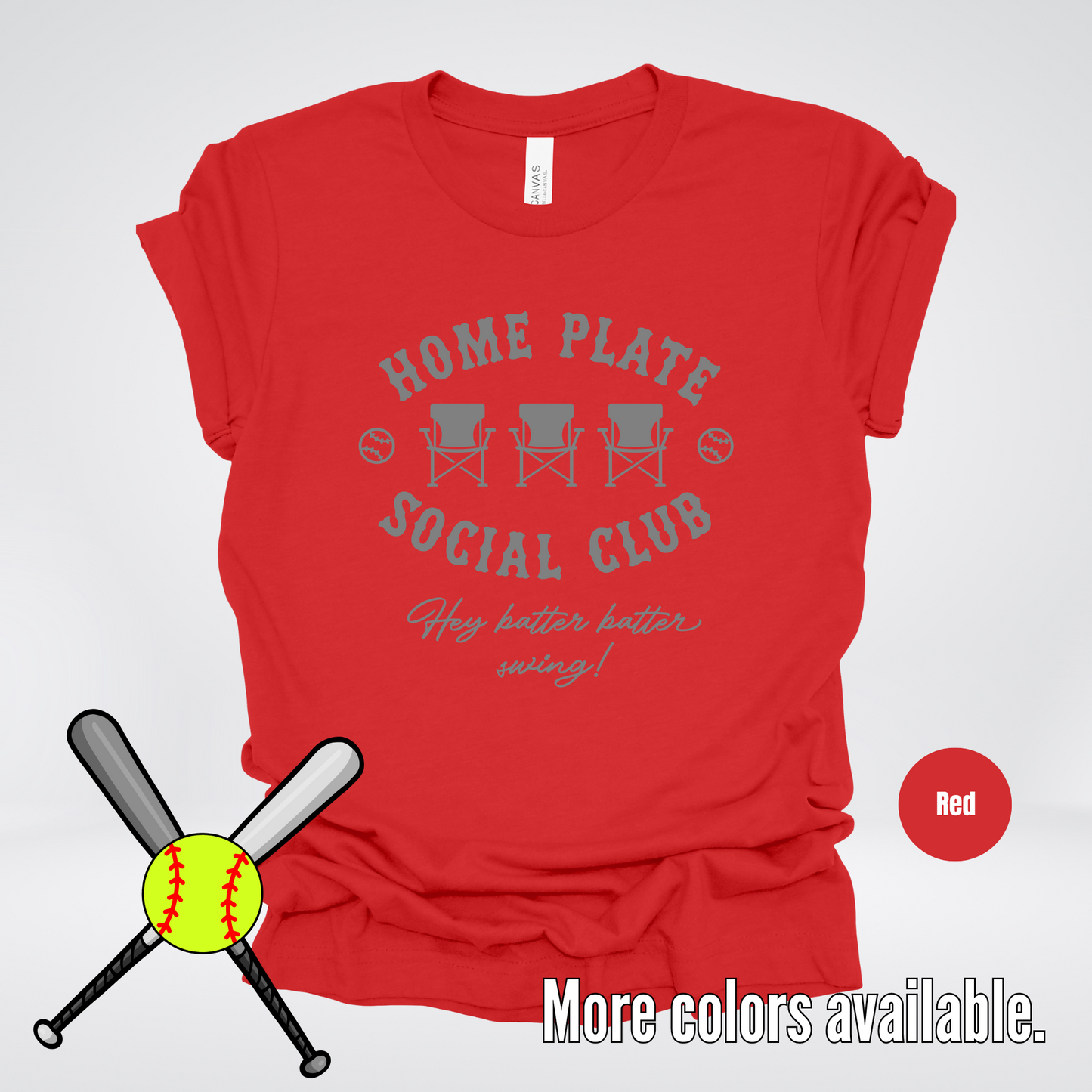 Home Plate Social Club – Gray Design - Softball Baseball T-Shirt