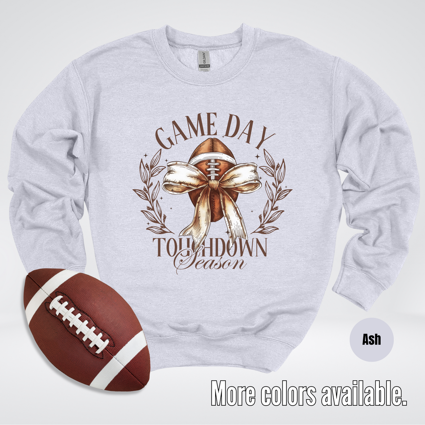 Game Day Touchdown Season Football Coquette Crewneck Sweatshirt