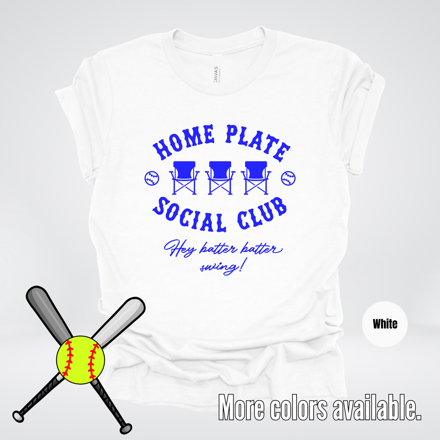 Home Plate Social Club – Blue Design - Softball Baseball T-Shirt