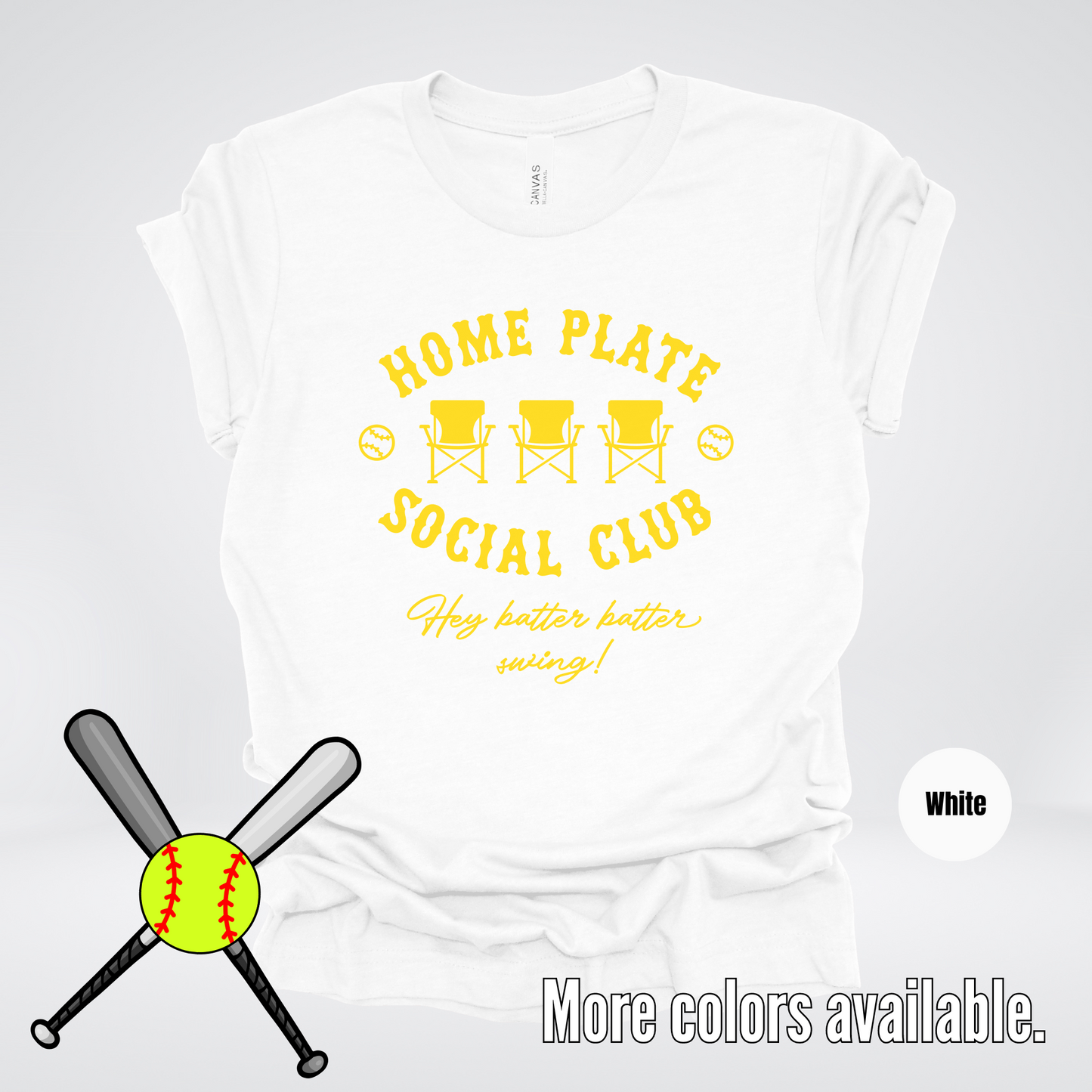 Home Plate Social Club – Gold Design - Softball Baseball T-Shirt