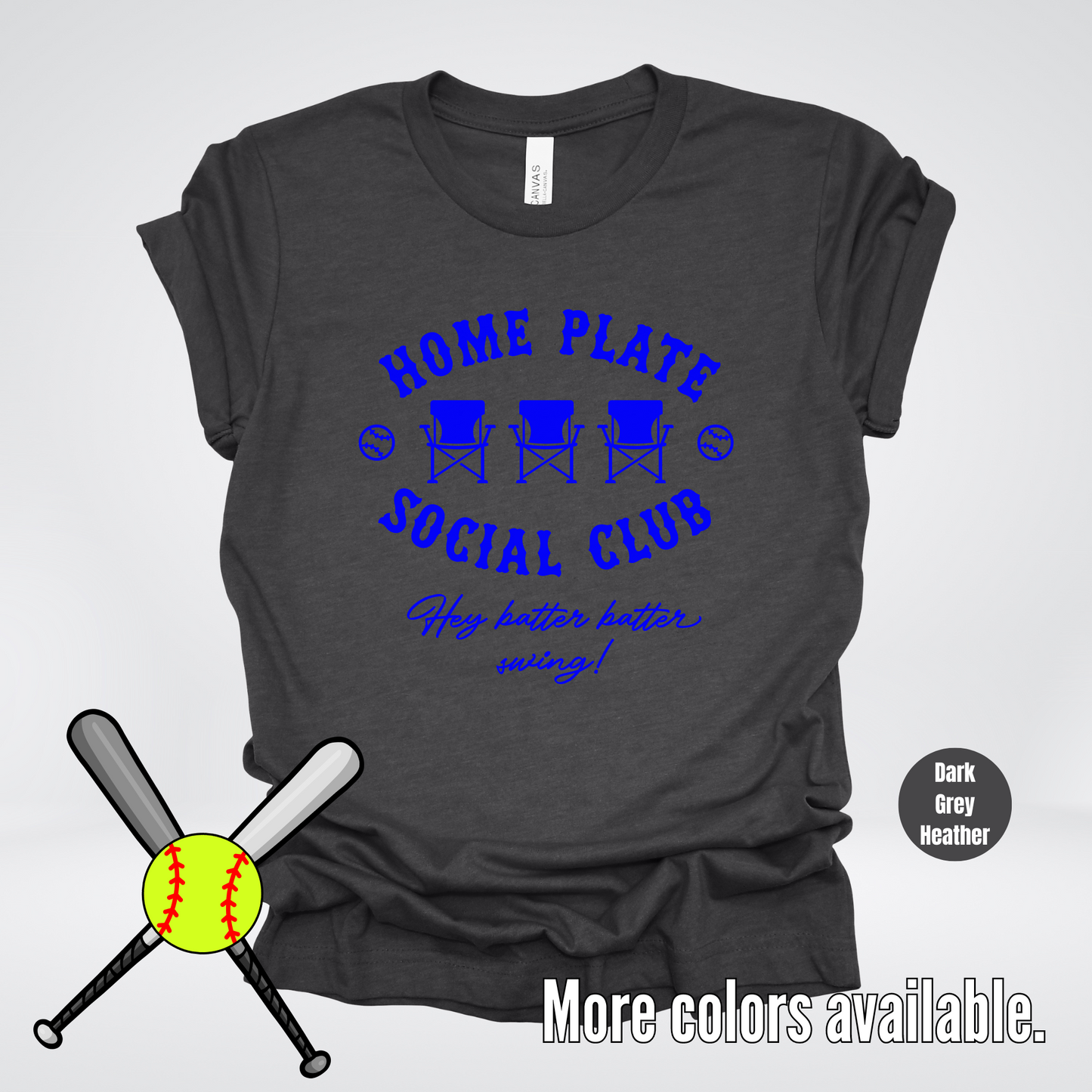 Home Plate Social Club – Blue Design - Softball Baseball T-Shirt