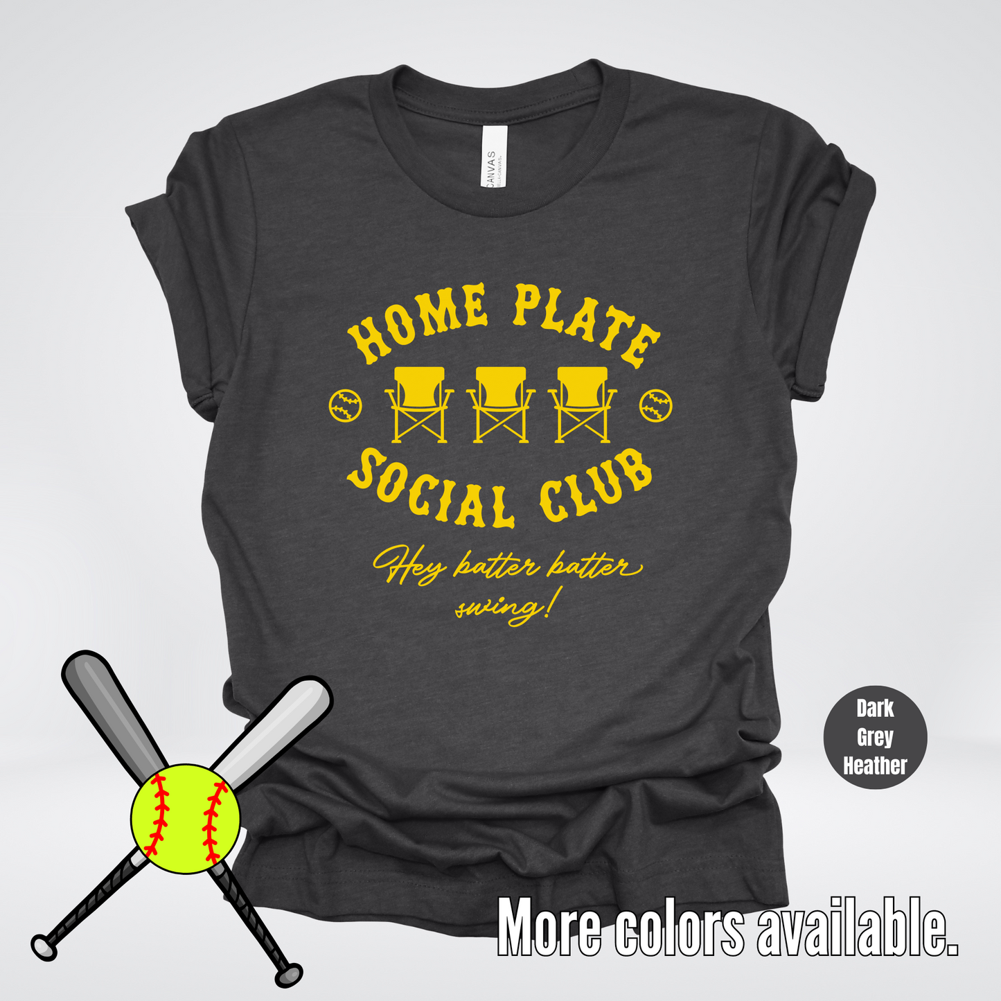 Home Plate Social Club – Gold Design - Softball Baseball T-Shirt