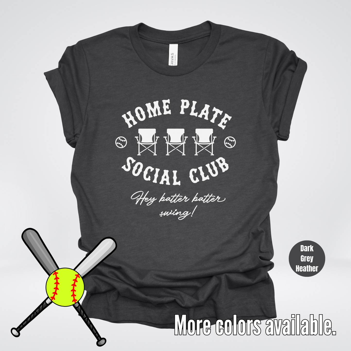 Home Plate Social Club – White Design - Softball Baseball T-Shirt