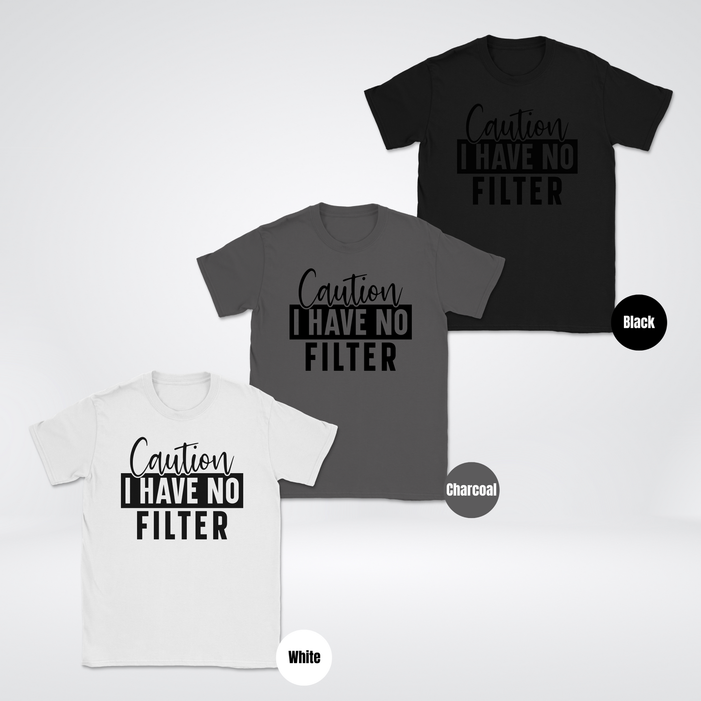 Caution I Have No Filter Unisex Softstyle T-Shirt