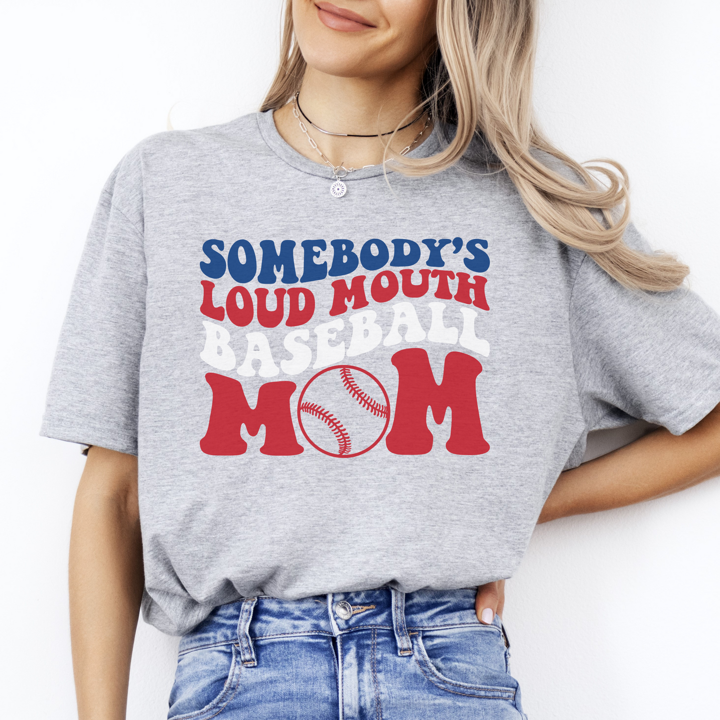 Somebody's Loud Mouth Baseball Mom Unisex Softstyle T-Shirt