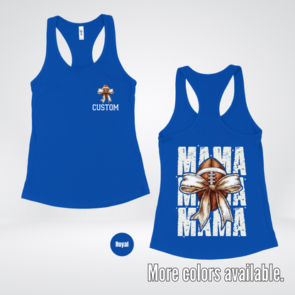 Custom Name Coquette Football Mama Tank Top