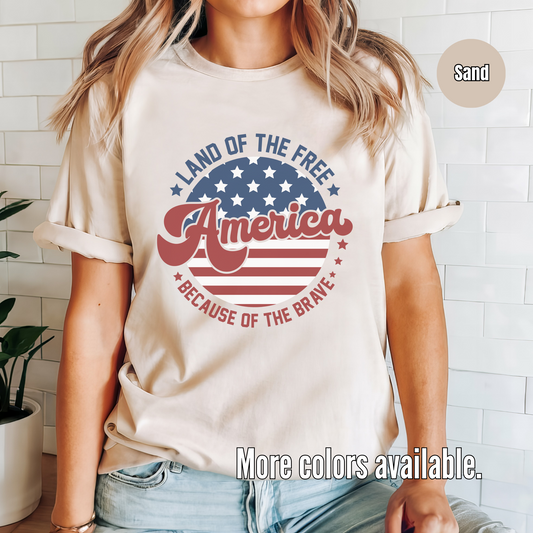 American Land Of The Free Because Of The Brave Unisex Softstyle T-Shirt