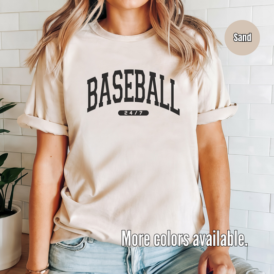 BASEBALL 24/7 Black Design T-Shirt