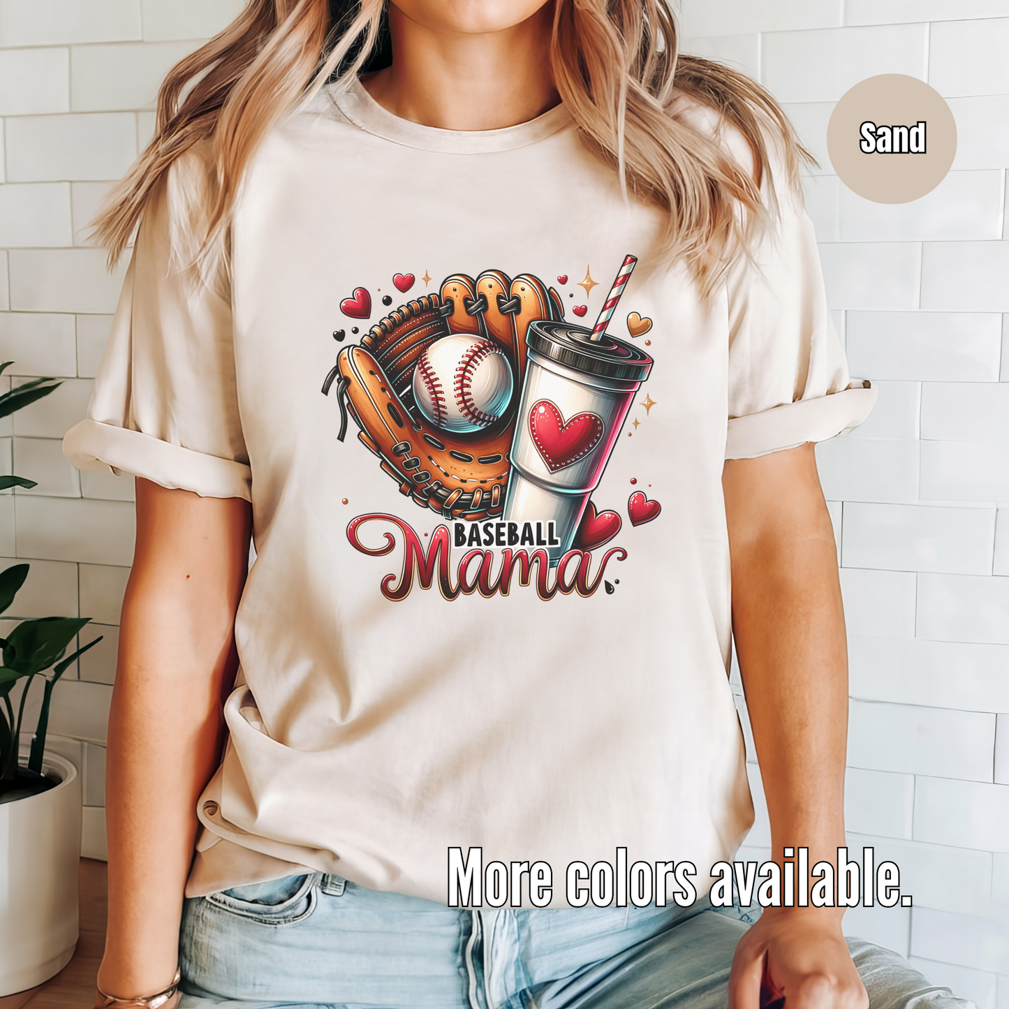 Baseball Mama Cup And Glove Softstyle T-Shirt