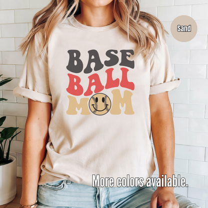 Baseball Mom Black Red Beige T-Shirt