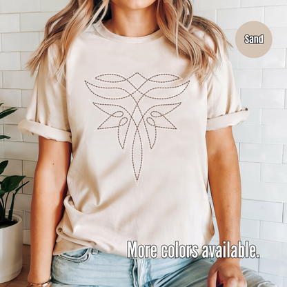 Boot Stitch 2 Brown And White Unisex Softstyle T-Shirt