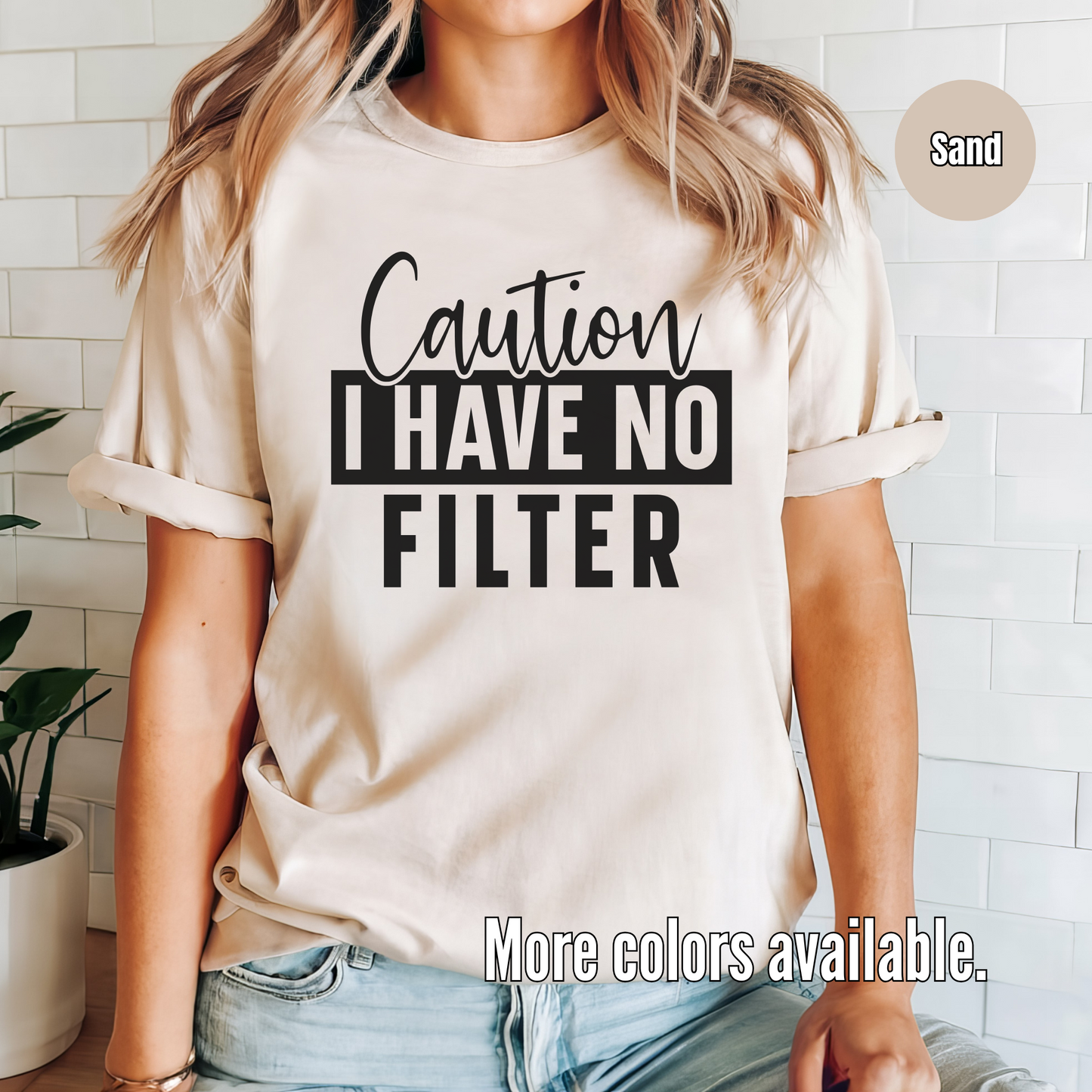 Caution I Have No Filter Unisex Softstyle T-Shirt