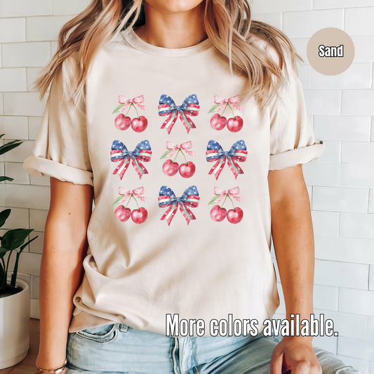 Cherries And Bows Coquette Unisex Softstyle T-Shirt