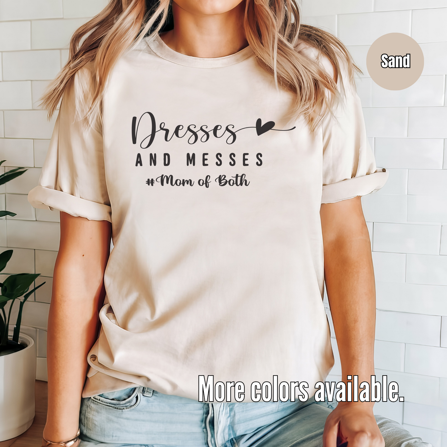 Dresses And Messes Mom Of Both Unisex Softstyle T-Shirt