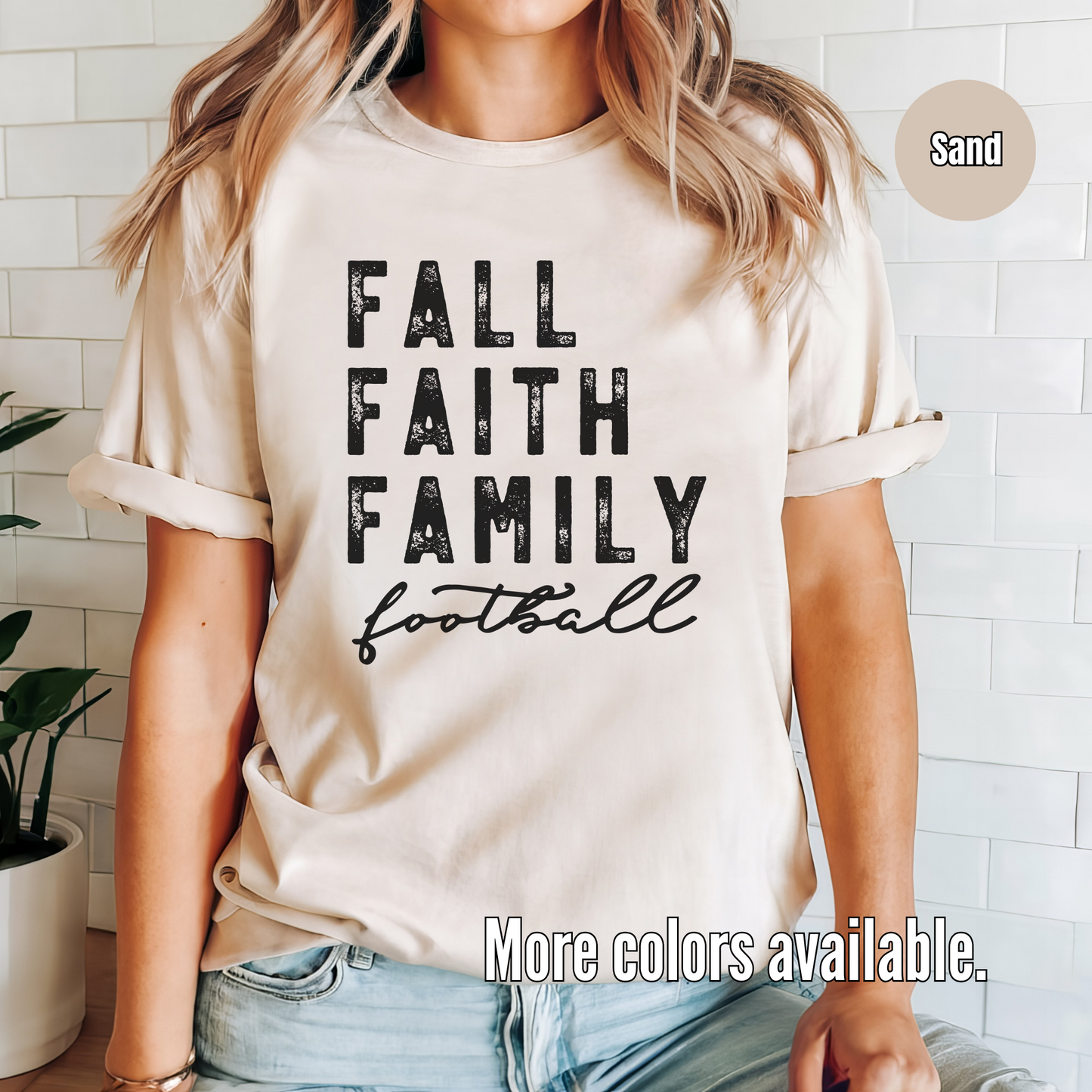 Fall Faith Family Football T-Shirt