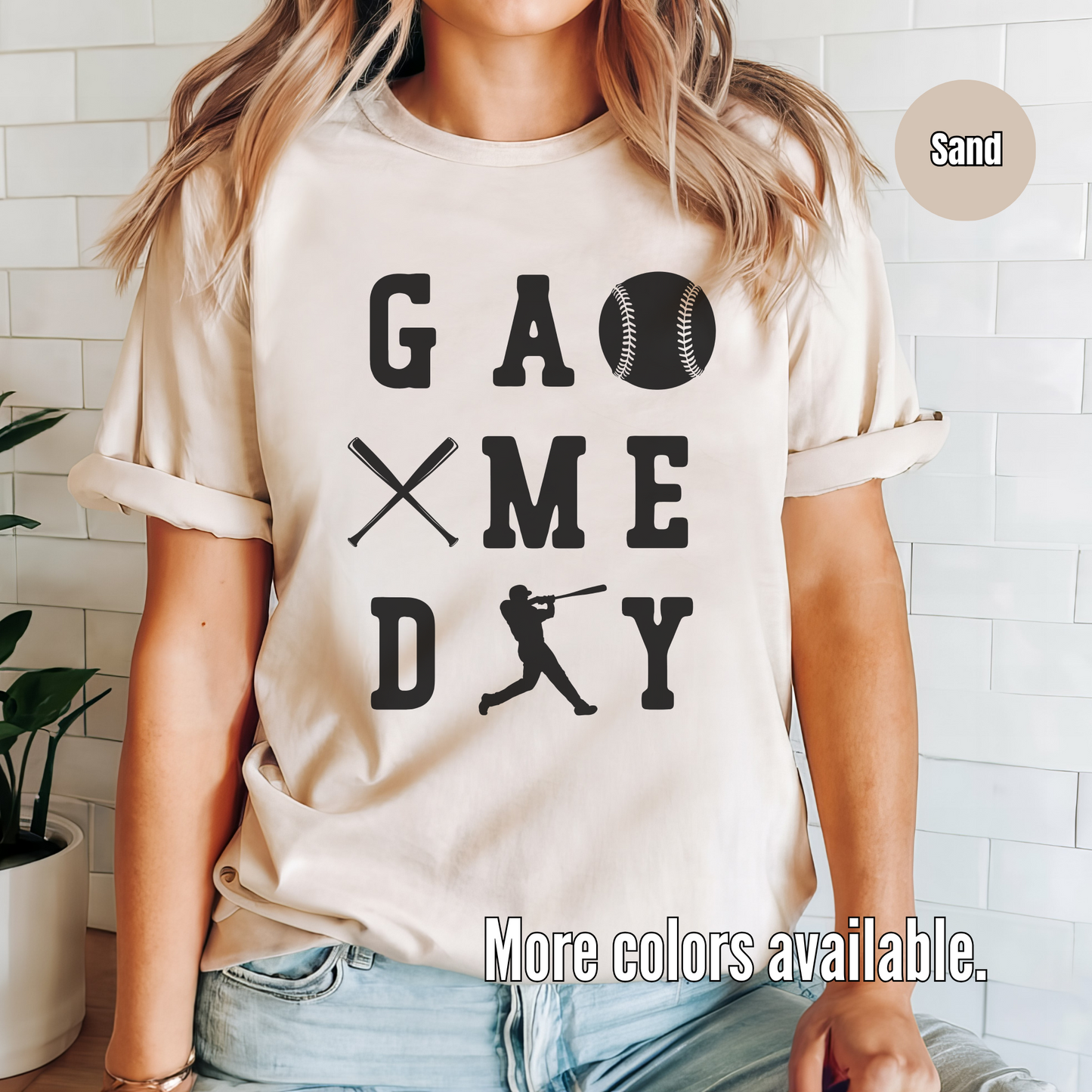 Game Day 3 x 3 Black Lettering Softstyle T-Shirt