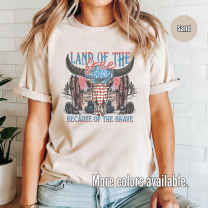 Land Of The Free Because Of The Brave Unisex Softstyle T-Shirt