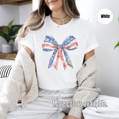 Flag Coquette Bow Unisex Softstyle T-Shirt