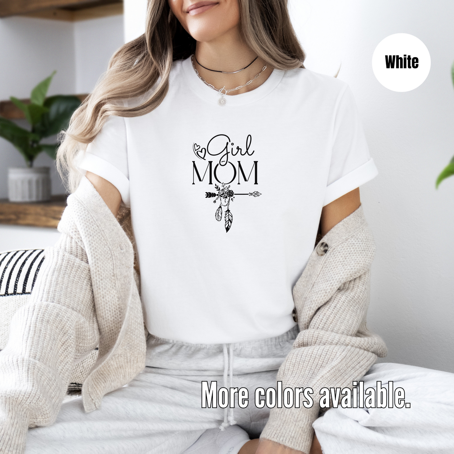 Girl Mom Roses Arrow And Feathers Unisex Softstyle T-Shirt