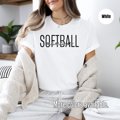 SOFTBALL mama T-Shirt - Black Lettering