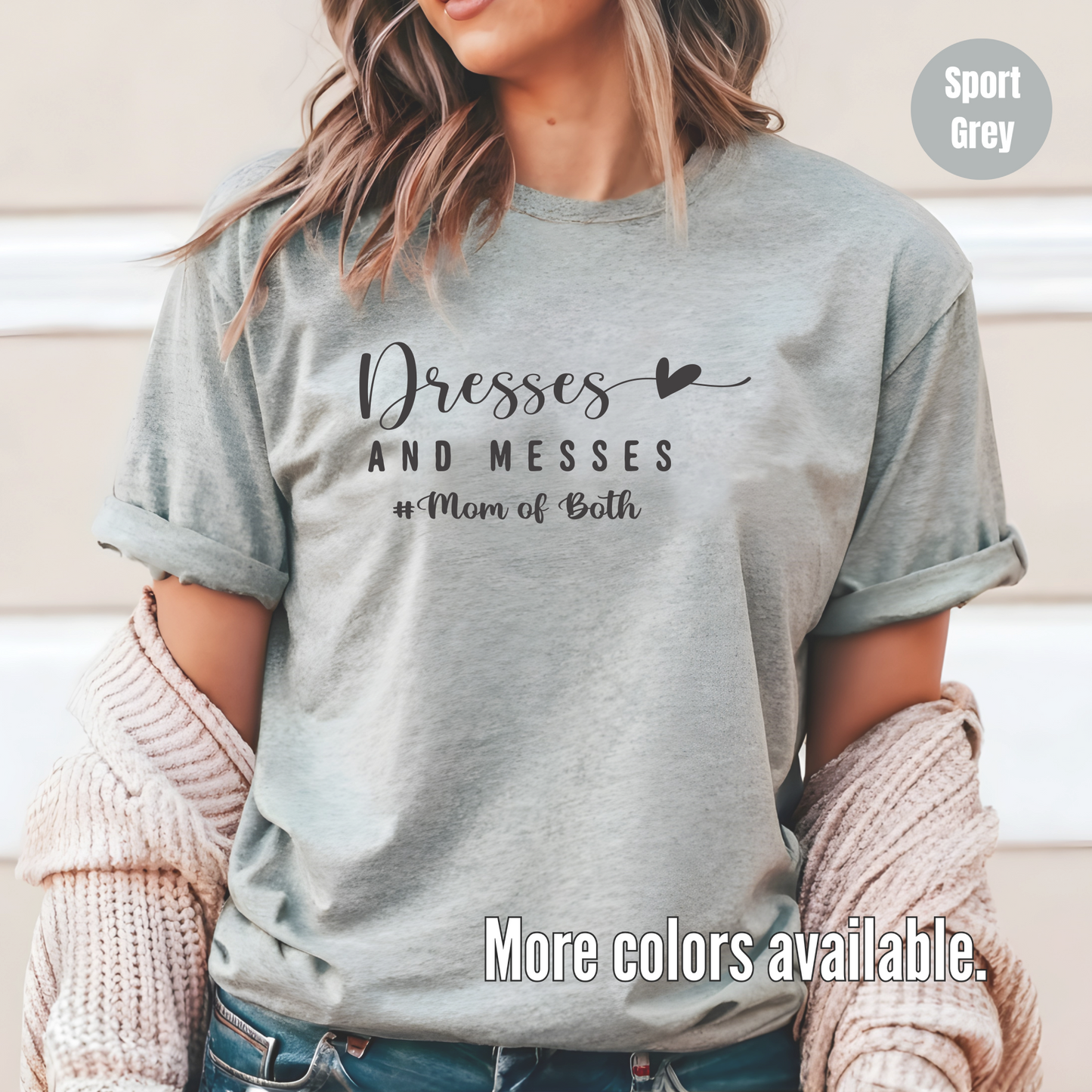 Dresses And Messes Mom Of Both Unisex Softstyle T-Shirt