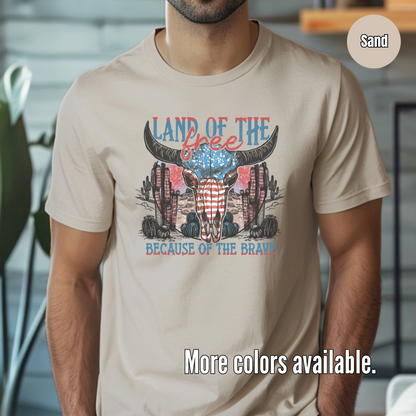 Land Of The Free Because Of The Brave Unisex Softstyle T-Shirt