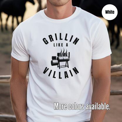 Grillin Like A Villain Black Unisex Softstyle T-Shirt