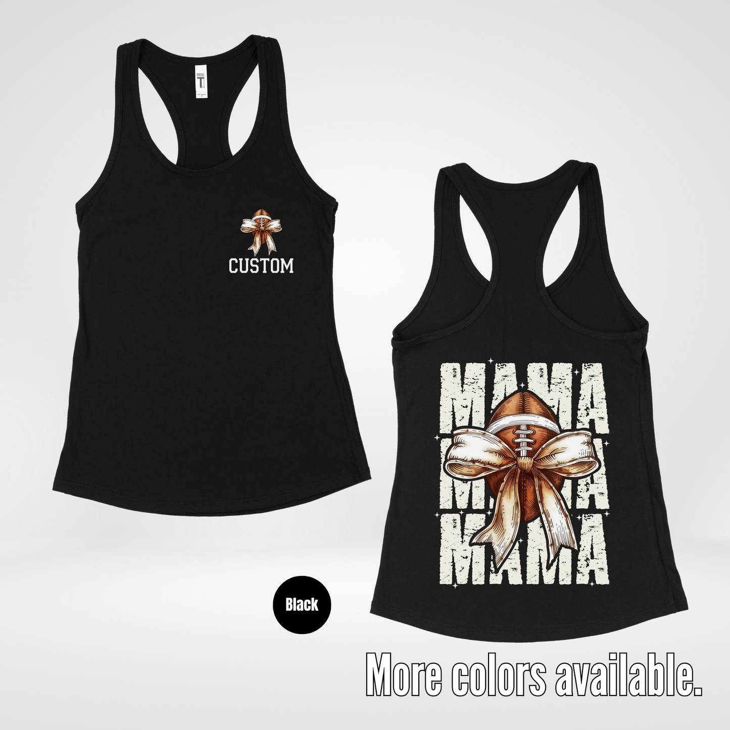 Custom Name Coquette Football Mama Tank Top