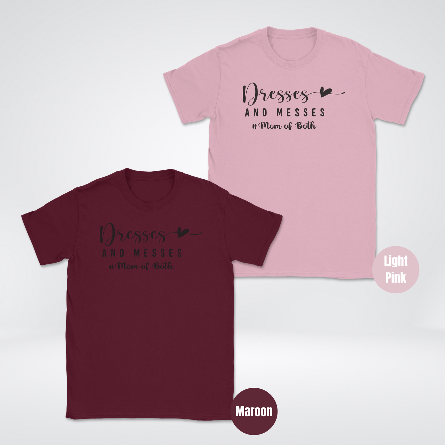 Dresses And Messes Mom Of Both Unisex Softstyle T-Shirt