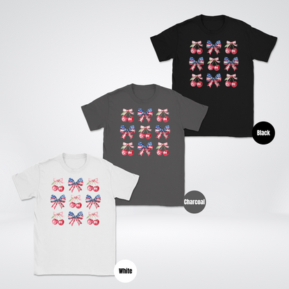 Cherries And Bows Coquette Unisex Softstyle T-Shirt