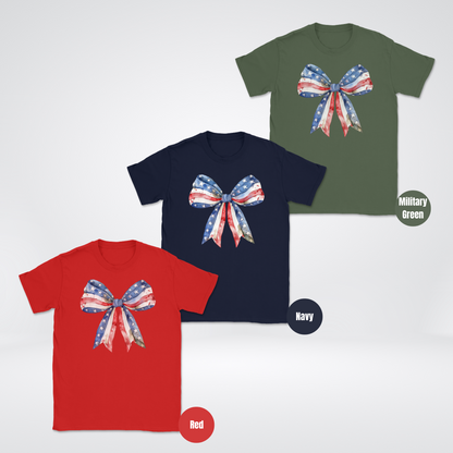 Flag Coquette Bow Unisex Softstyle T-Shirt