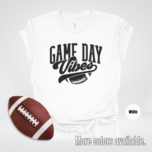 Game Day Vibes Black Design T-Shirt