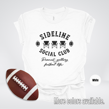 Sideline Social Club Peanut Gallery Football Life Black Design T-Shirt