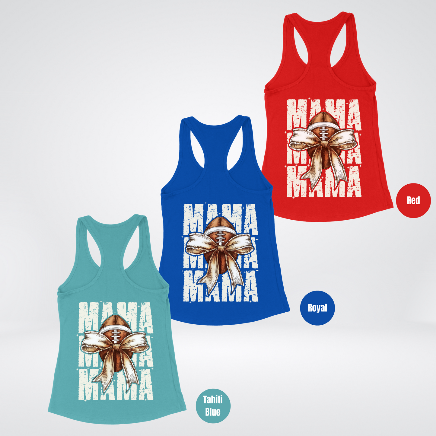 Custom Name Coquette Football Mama Tank Top