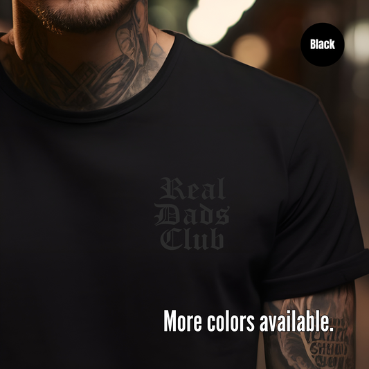 Real Dads Club Black Unisex Softstyle T-Shirt