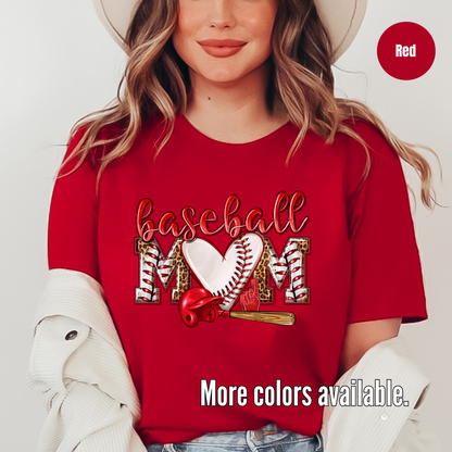 baseball MOM Helmet And Bat Softstyle T-Shirt