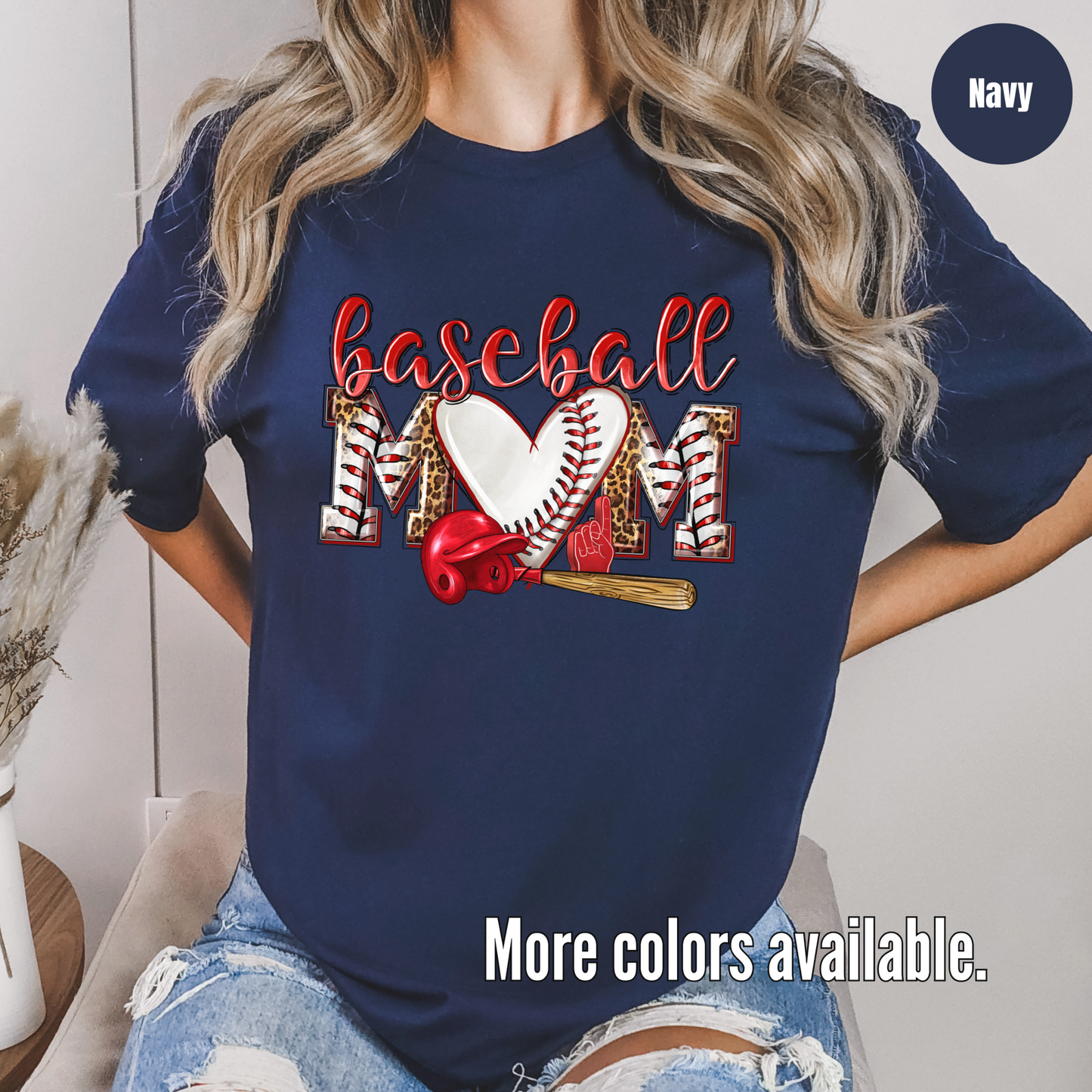 baseball MOM Helmet And Bat Softstyle T-Shirt