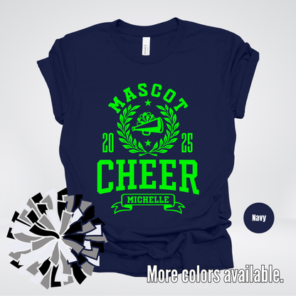 Custom Mascot, Year, & Name – Green - Cheer Design 09 T-Shirt