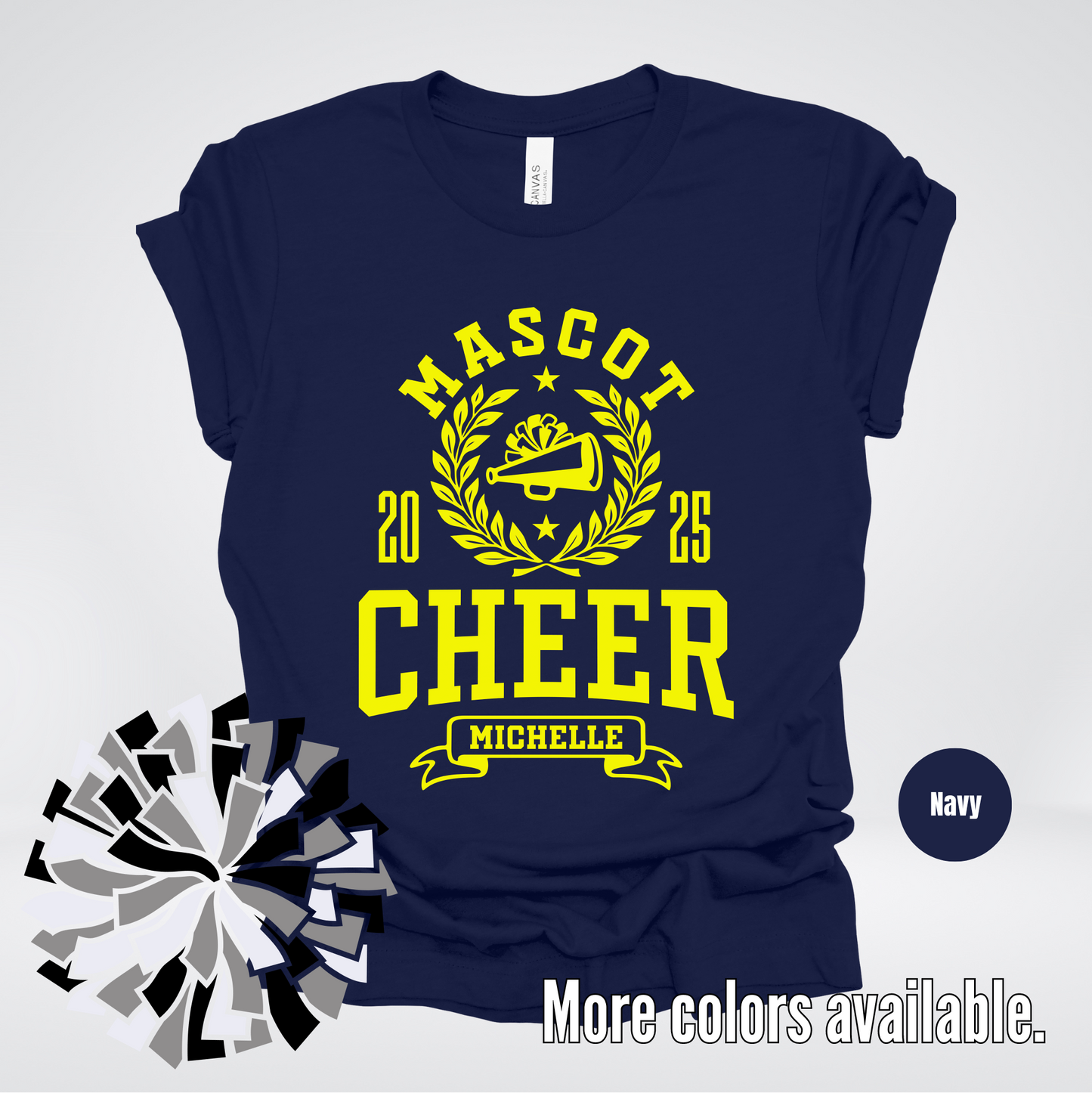 Custom Mascot, Year, & Name – Yellow - Cheer Design 10 T-Shirt