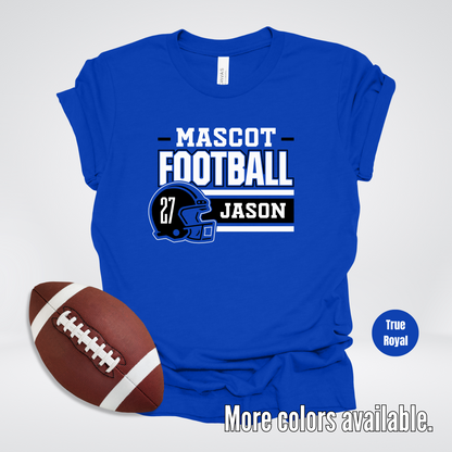 Custom Mascot, Number, & Name – Black - Football Design 18 T-Shirt