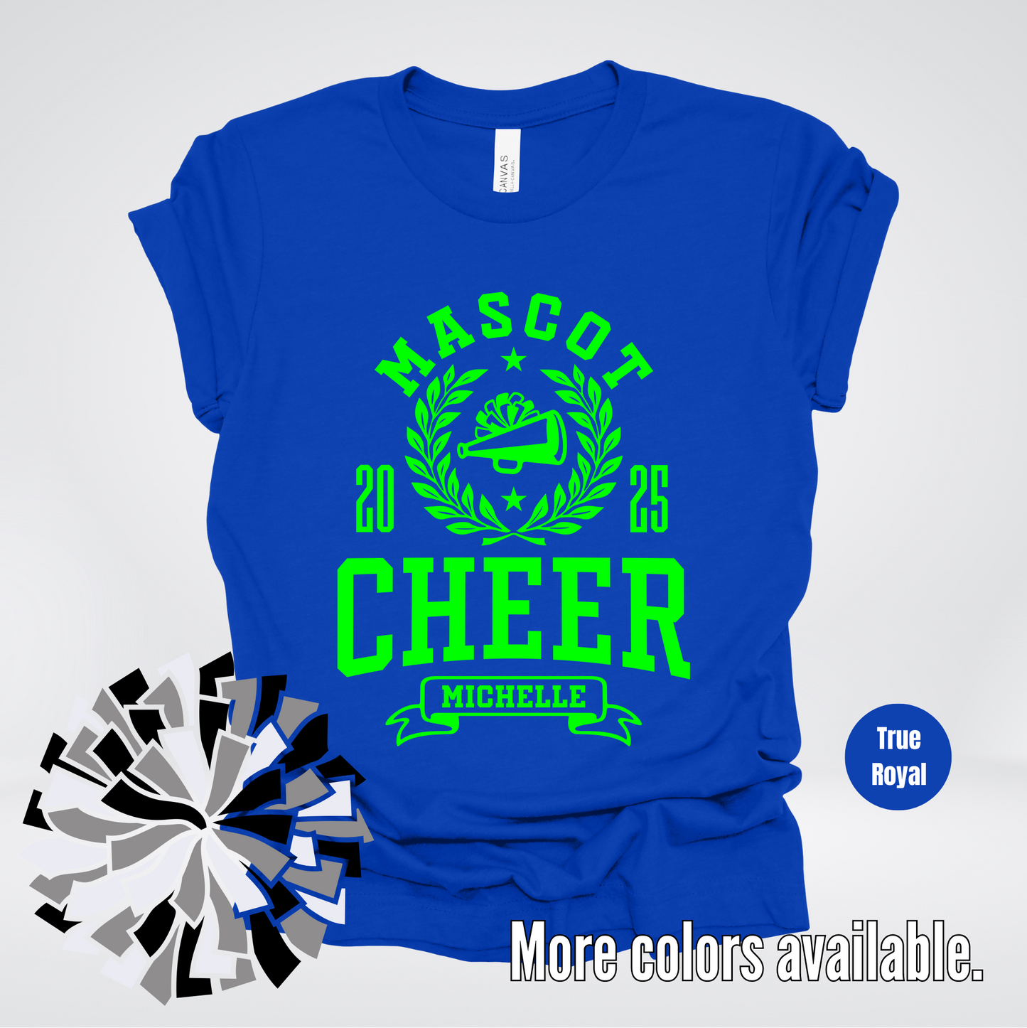 Custom Mascot, Year, & Name – Green - Cheer Design 09 T-Shirt