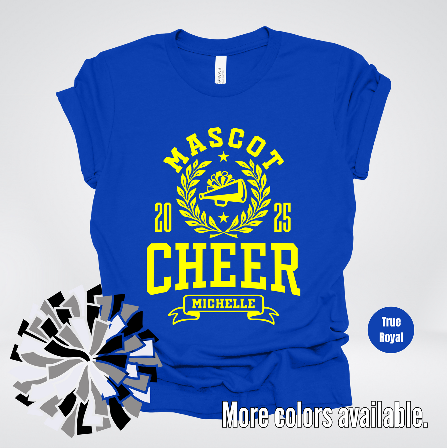 Custom Mascot, Year, & Name – Yellow - Cheer Design 10 T-Shirt