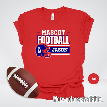 Custom Mascot, Number, & Name - Navy - Football Design 23 T-Shirt